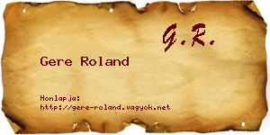Gere Roland névjegykártya